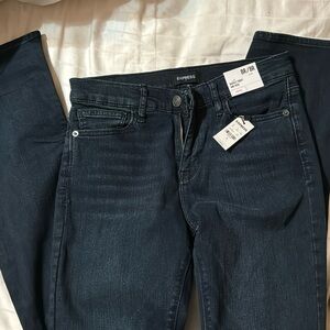 EXPRESS Barely Boot Mid Rise stretch NWT size 8R women's dark blue jeans